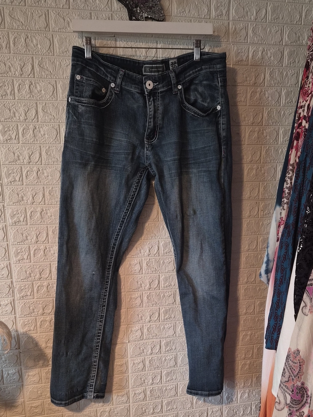 INC International Concepts Dark Indigo Straight Jeans